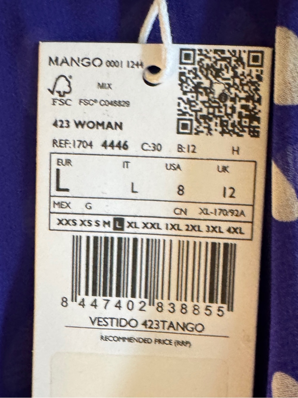 Mango Purple Polka Dot Wrap Dress - Picture 5 of 5